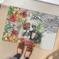 Skeleton Love for Valentines Day Rubber Doormat Polynesian Tribal Love Forever LT9 - Polynesian Pride