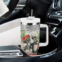 Skeleton Love for Valentine’s Day Tumbler With Handle Polynesian Tribal Love Forever