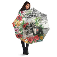 Skeleton Love for Valentines Day Umbrella Polynesian Tribal Love Forever LT9 - Polynesian Pride