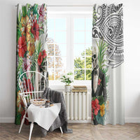 Skeleton Love for Valentine’s Day Window Curtain Polynesian Tribal Love Forever