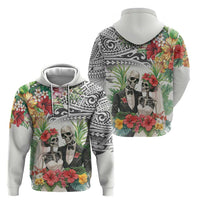 Skeleton Love for Valentine’s Day Zip Hoodie Polynesian Tribal Love Forever