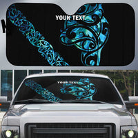 All Black Maori Tribal Tattoo Personalised Auto Sun Shade Polynesian Style LT9 Black - Polynesian Pride