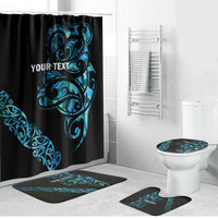 All Black Maori Tribal Tattoo Personalised Bathroom Set Polynesian Style LT9 Bathroom Set (4 pcs) Black - Polynesian Pride