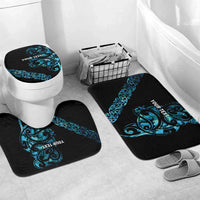 All Black Maori Tribal Tattoo Personalised Bathroom Set Polynesian Style LT9 Mat Set Only (3 pcs) One Size Black - Polynesian Pride