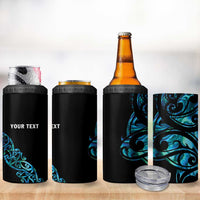 All Black Maori Tribal Tattoo Personalised 4 in 1 Can Cooler Tumbler Polynesian Style