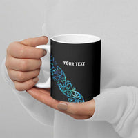 All Black Maori Tribal Tattoo Personalised Ceramic Mug Polynesian Style - Polynesian Pride