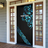 All Black Maori Tribal Tattoo Personalised Door Cover Polynesian Style LT9 - Polynesian Pride