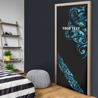 All Black Maori Tribal Tattoo Personalised Door Cover Polynesian Style LT9 - Polynesian Pride