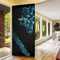 All Black Maori Tribal Tattoo Personalised Door Cover Polynesian Style LT9 - Polynesian Pride