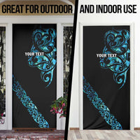All Black Maori Tribal Tattoo Personalised Door Cover Polynesian Style LT9 - Polynesian Pride