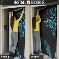 All Black Maori Tribal Tattoo Personalised Door Cover Polynesian Style LT9 - Polynesian Pride