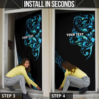 All Black Maori Tribal Tattoo Personalised Door Cover Polynesian Style LT9 - Polynesian Pride