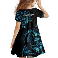 All Black Maori Tribal Tattoo Personalised Family Matching Long Sleeve Bodycon Dress and Hawaiian Shirt Polynesian Style