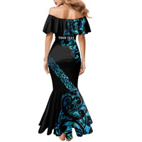 All Black Maori Tribal Tattoo Personalised Family Matching Mermaid Dress and Hawaiian Shirt Polynesian Style