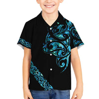 All Black Maori Tribal Tattoo Personalised Family Matching Puletasi and Hawaiian Shirt Polynesian Style