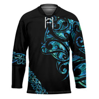 All Black Maori Tribal Tattoo Personalised Hockey Jersey Polynesian Style LT9 Unisex Black - Polynesian Pride