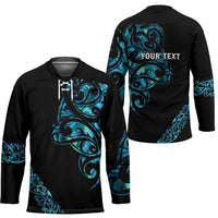 All Black Maori Tribal Tattoo Personalised Hockey Jersey Polynesian Style - Polynesian Pride