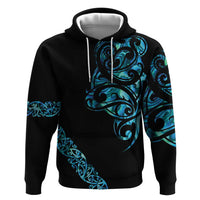 All Black Maori Tribal Tattoo Personalised Hoodie Polynesian Style