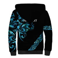 All Black Maori Tribal Tattoo Personalised Sherpa Hoodie Polynesian Style