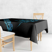 All Black Maori Tribal Tattoo Personalised Tablecloth Polynesian Style