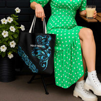 All Black Maori Tribal Tattoo Personalised Tote Bag Polynesian Style - Polynesian Pride