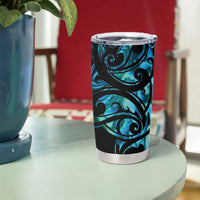 All Black Maori Tribal Tattoo Personalised Tumbler Cup Polynesian Style