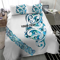 All White Maori Tribal Tattoo Personalised Bedding Set Polynesian Style