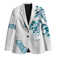 All White Maori Tribal Tattoo Personalised Blazer Polynesian Style - Polynesian Pride