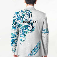 All White Maori Tribal Tattoo Personalised Blazer Polynesian Style - Polynesian Pride