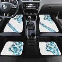 All White Maori Tribal Tattoo Personalised Car Mats Polynesian Style