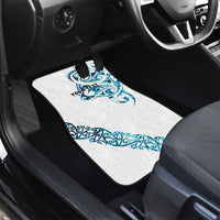 All White Maori Tribal Tattoo Personalised Car Mats Polynesian Style