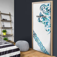 All White Maori Tribal Tattoo Personalised Door Cover Polynesian Style LT9 - Polynesian Pride