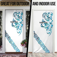All White Maori Tribal Tattoo Personalised Door Cover Polynesian Style LT9 - Polynesian Pride