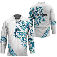 All White Maori Tribal Tattoo Personalised Hockey Jersey Polynesian Style LT9 - Polynesian Pride