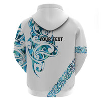 All White Maori Tribal Tattoo Personalised Hoodie Polynesian Style
