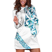 All White Maori Tribal Tattoo Personalised Hoodie Dress Polynesian Style