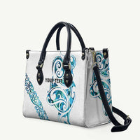All White Maori Tribal Tattoo Personalised Leather Bag Polynesian Style LT9 White - Polynesian Pride
