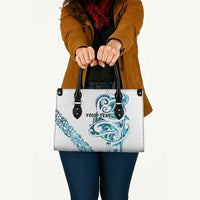 All White Maori Tribal Tattoo Personalised Leather Bag Polynesian Style LT9 - Polynesian Pride