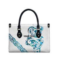 All White Maori Tribal Tattoo Personalised Leather Bag Polynesian Style LT9 - Polynesian Pride