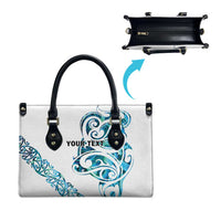 All White Maori Tribal Tattoo Personalised Leather Bag Polynesian Style LT9 - Polynesian Pride