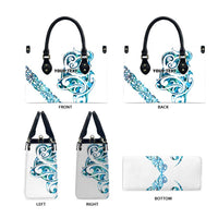 All White Maori Tribal Tattoo Personalised Leather Bag Polynesian Style LT9 - Polynesian Pride