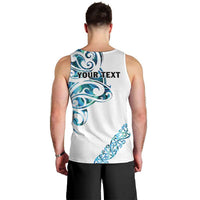 All White Maori Tribal Tattoo Personalised Men Tank Top Polynesian Style