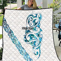 All White Maori Tribal Tattoo Personalised Quilt Polynesian Style