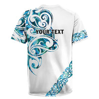 All White Maori Tribal Tattoo Personalised Rugby Jersey Polynesian Style