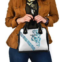 All White Maori Tribal Tattoo Personalised Shoulder Handbag Polynesian Style