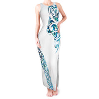 All White Maori Tribal Tattoo Personalised Tank Maxi Dress Polynesian Style