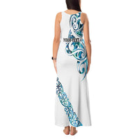 All White Maori Tribal Tattoo Personalised Tank Maxi Dress Polynesian Style
