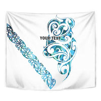 All White Maori Tribal Tattoo Personalised Tapestry Polynesian Style
