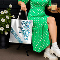 All White Maori Tribal Tattoo Personalised Tote Bag Polynesian Style - Polynesian Pride