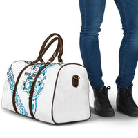 All White Maori Tribal Tattoo Personalised Travel Bag Polynesian Style - Polynesian Pride